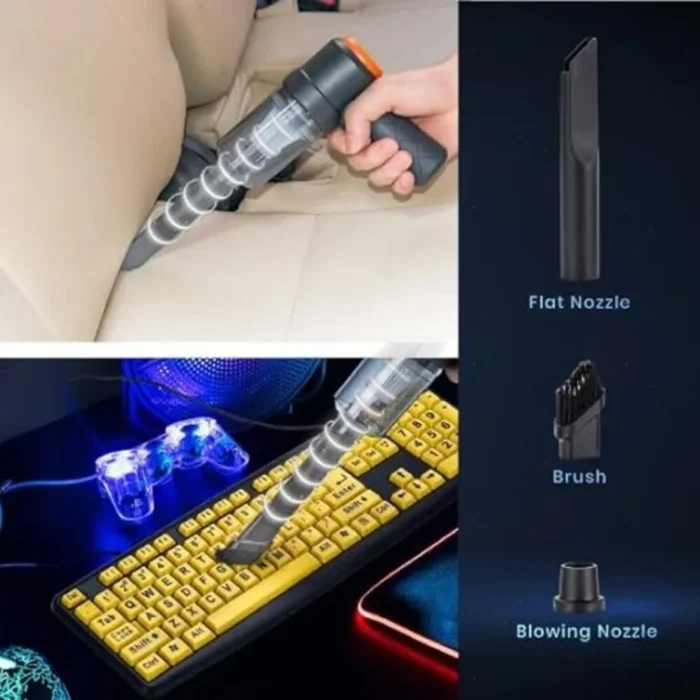 Portable High Power 3 in 1 Car Vacuum Cleaner | USB Rechargeable Wireless Handheld Car Vacuum Cleaner and Smooth Design Portable,Wet and Dry - Image 1