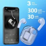 Ultrapods TWS Earbud, Bluetooth Earbuds with Display, Transparent Design, 30Hrs Playtime & Fast Charging, Bluetooth 5.3 + ENC, 13mm HD BASS Drivers, IPX7 Sweat-Proof, Built-in Mic(White/Black)) - Image 3