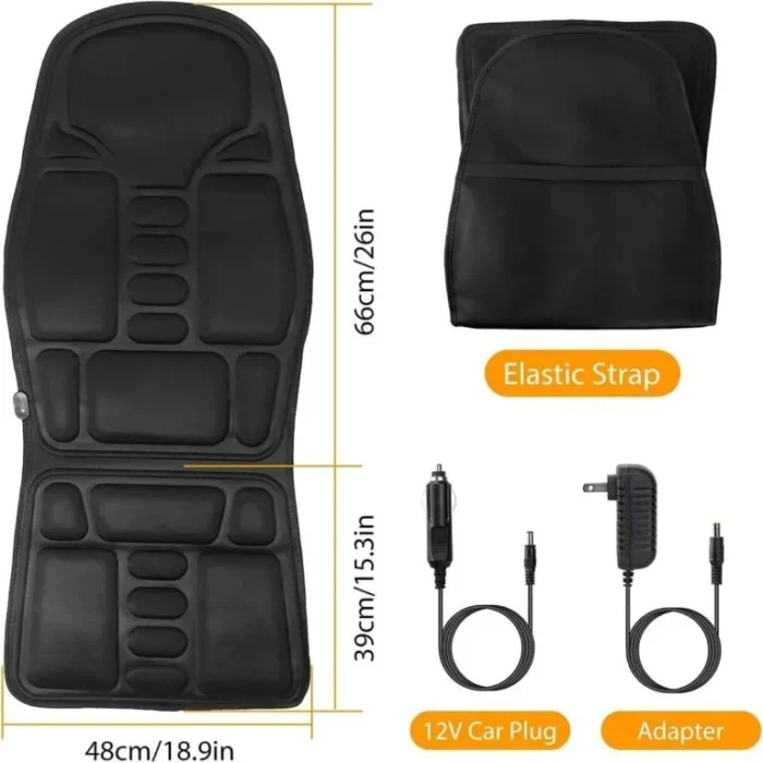 Robotic Massage Cushion, Heat & Vibration Electric Massage Seat Pad for Back, Neck & Thigh Pain Relief, Shiatsu, Kneading, Rolling Massage Therapy - Image 3