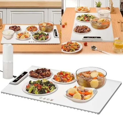 Electric Warming Tray, Full Surface Heating, Rollable & Portable, Premium Silicone Nano-Material, 3 Temperature Settings, Auto Shut-Off – Versatile Food Warmer for Gatherings, Parties