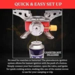 Camping Gas Stove | Portable Gas Stove For Camping Cooking Set | Ultra light |Small For Traveling | Camping Accessories For Outdoor | Red & Silver (1 Gas stove) - Image 3
