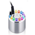 Mist Maker Fogger Small Ultrasonic Fog Machine Fountain Halloween Cauldron Mister Fogger Water Garden Pond Foggers Air Humidifier with 12 LED Light Flashes for Party - Image 3